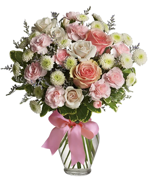 Bouquet di rose rosa e bianche